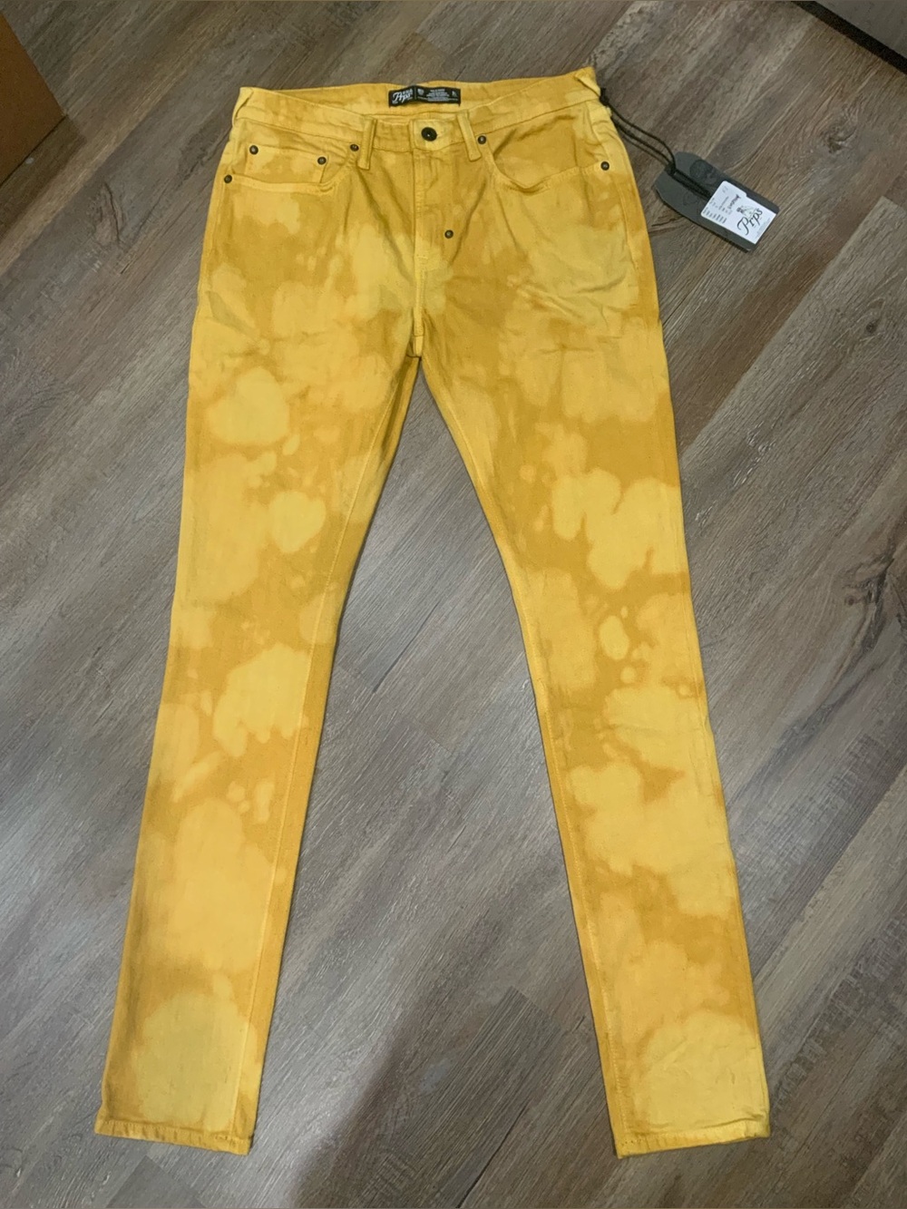 New PRPS Soul Cayenne Fit Jeans Distressed Yellow Orange Stretch Mens 32x32